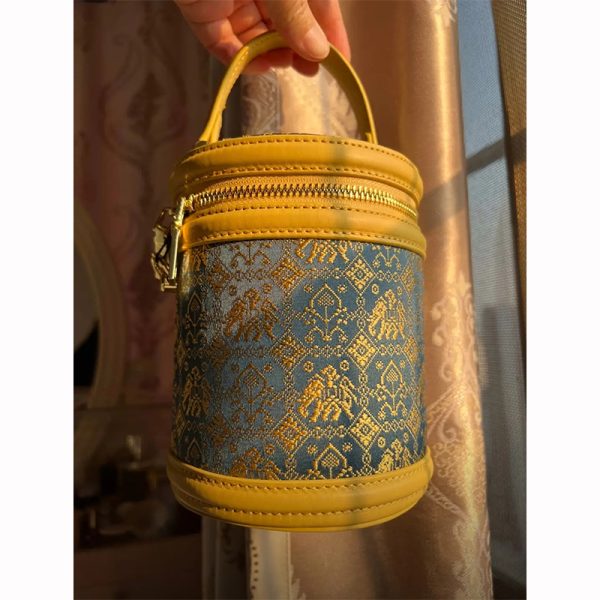 Handcrafted Bucket Handbags Renewal of All Things Pattern fabrics